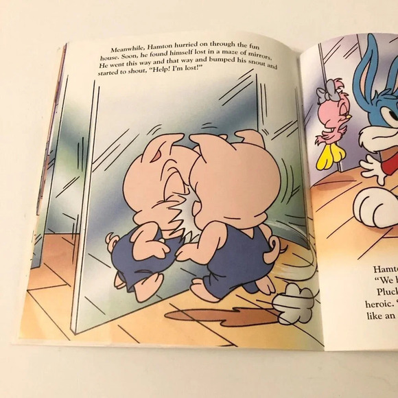 Vtg 1990 Tiny Toon Adventures Lost In The Fun House Golden Book - Picture 11 of 15